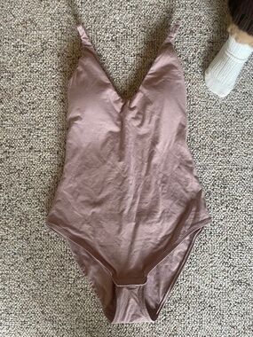 Etam Dusty Pink Body Suit Scoop Back small